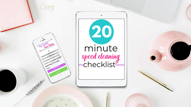 20-Minute Speed Cleaning Checklist For Busy Moms [Free Printable